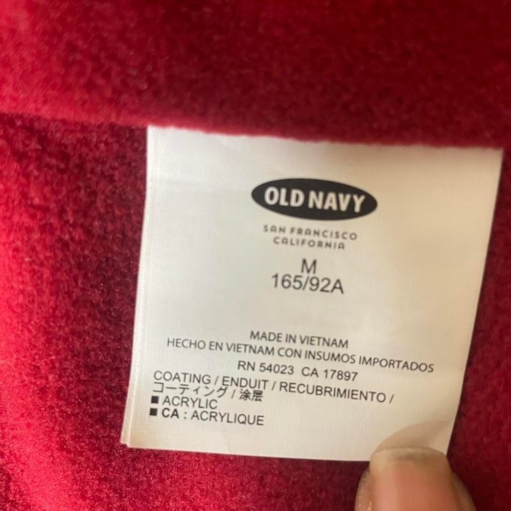 Old Navy red puffer vest with button up front and pockets size M - Picture 5 of 8